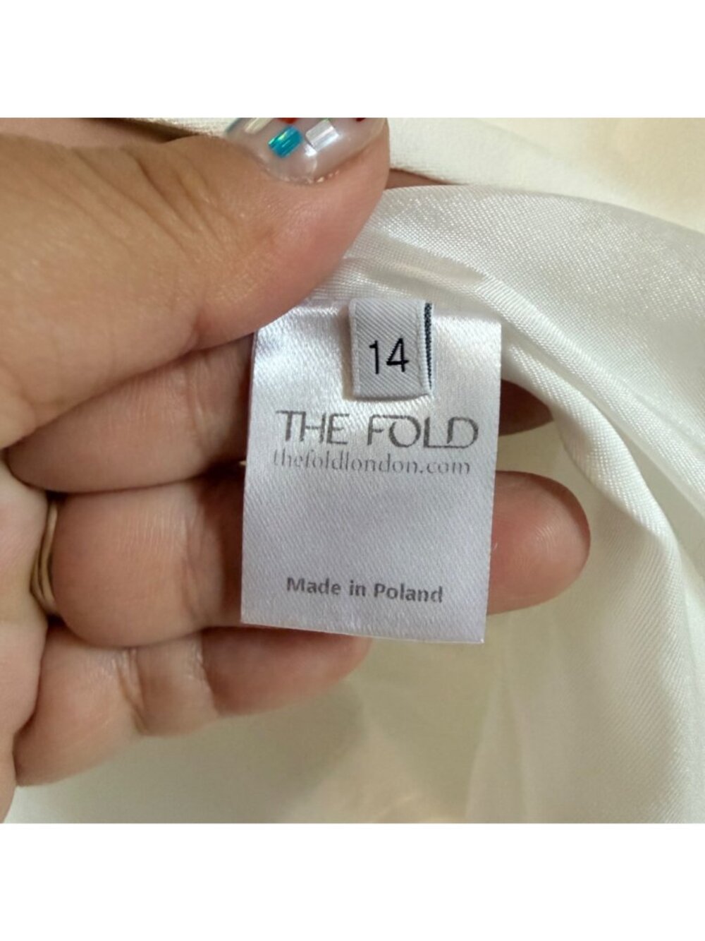 The Fold London Ivory Boswell Structured Top Short Sleeve Womens UK14 Large - Picture 3 of 7